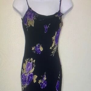 American Vintage Black and Purple Floral Mini Dress